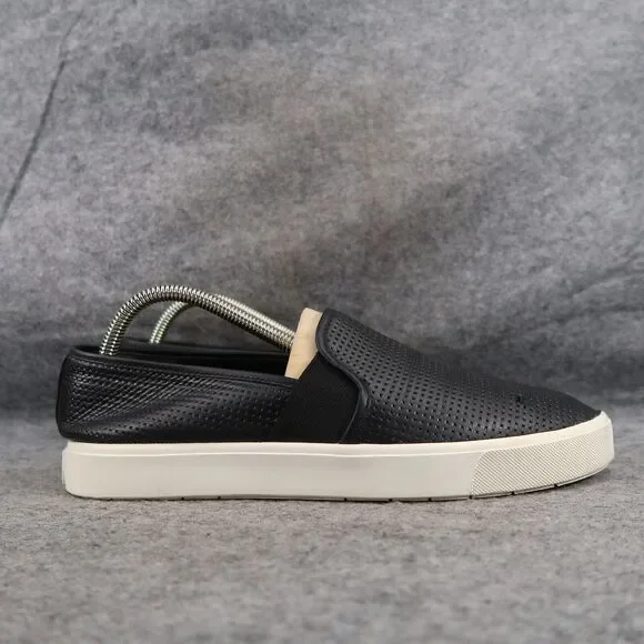 Vince Shoes Womens 9 Sneakers Slip On Leather Casual Classic Lifestyle Black Low - Picture 2 of 15
